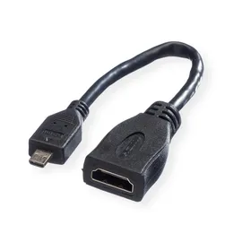 Value HDMI Anschlusskabel HDMI-A Buchse, HDMI-Micro-D Stecker 0.15 m Schwarz 11.99.5584 Geschirmt HDMI-Kabel