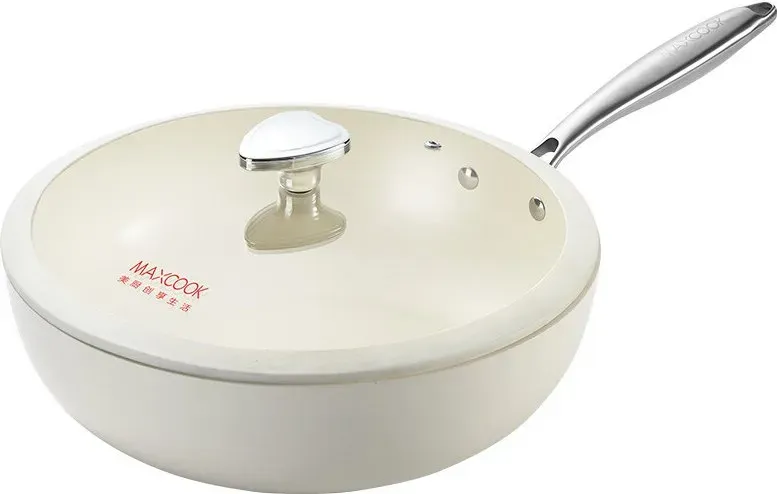 Maxcook Aluminium-Druckguss-Keramik-Antihaft-Bratpfanne MCC7504 - 32 cm - Weiß