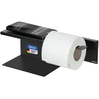 Wenko Turbo-Loc® Toilettenpapierhalter mit Ablage Mod. Lizan, schwarz Befestigen ohne Bohren,