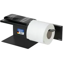 Wenko Turbo-Loc® Toilettenpapierhalter mit Ablage Mod. Lizan, schwarz Befestigen ohne Bohren,