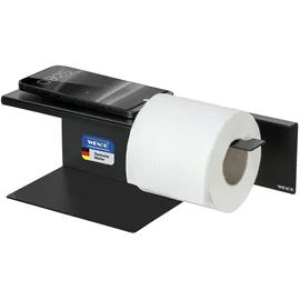 Wenko Turbo-Loc® Toilettenpapierhalter mit Ablage Mod. Lizan, schwarz Befestigen ohne Bohren,