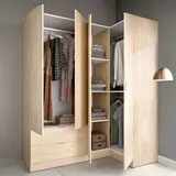 Dmora Eckschrank Sillara 174 x 184 x 90,5 cm Eiche/Braun