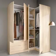 Dmora Eckschrank Sillara 174 x 184 x 90,5 cm Eiche/Braun