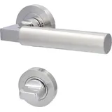 Alpertec WC-Rosettengarnitur Solid 2 Edelstahl Silber