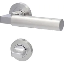 Alpertec WC-Rosettengarnitur Solid 2 Edelstahl Silber