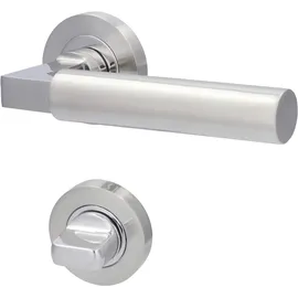 Alpertec WC-Rosettengarnitur Solid 2 Edelstahl Silber