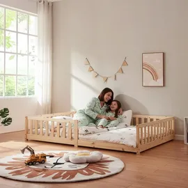[en.casa] Kinderbett Tanna 120 x 200 cm Kiefer massiv natur beige