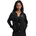 Damen Full Zip leichte Kapuzenjacke wärmender schweißableitender Kapuzenpullover mit durchgehendem Reißverschluss Black White XXL