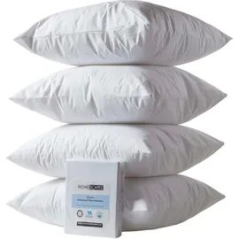 Homescapes Kissenbezug 4er-Set 80 x 80 cm Weiss