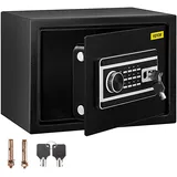 Vevor Tresor 0,0227 m3, Möbeltresor 10kg Belastbarkeit, Wandtresor Schwarz staubdicht mit Fingerabdruck Code Digital-Tastenfeld Schlüssel 4 Schlosssystemen Sicherheitstresor Wohnung Hotel Büro