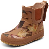 Bisgaard Unisex Kinder Baby Rubber Rain Boot, Camel Flowers, 28 EU