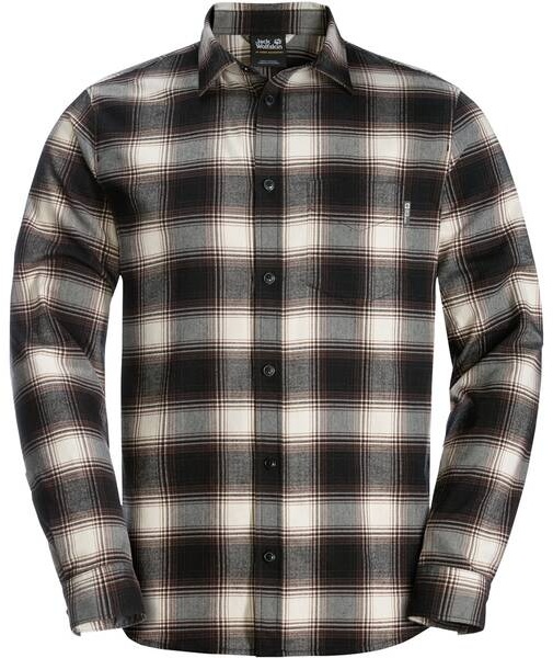 JACK WOLFSKIN Herren Hemd WANDERWEG SHIRT M, dark oak checks, M