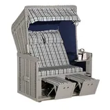 SonnenPartner Strandkorb Konsul 2-sitzer Halbliegemodell Taupe/modena Blau Mit Sonderausstattung - Sonnenpartner