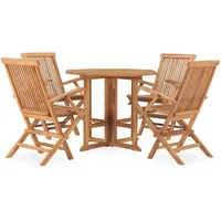 VidaXL 5-tlg. Garten-Essgruppe Klappbar Massivholz Teak