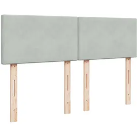 vidaXL Boxspringbett mit Matratze Hellgrau 140x200 cm Samt