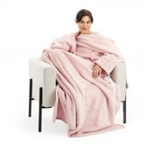 Wohndecke Decke mit Ärmeln - XL Kuscheldecke - Microfaser - Hellrosa, HOMELEVEL rosa