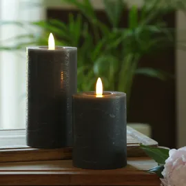 MARELIDA LED Kerze LINA 15 cm grau