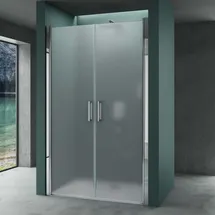 Mai&Mai Mai & Mai Duschtür Nischentür dusche Duschabtrennung Duschkabine Schwingtür 180° Doppeltür 6mm ESG Nano-Beschichtung Vollsatiniert mit Hebe- u...