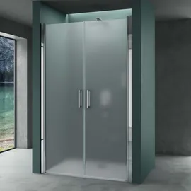 Mai&Mai Mai & Mai Duschtür Nischentür dusche Duschabtrennung Duschkabine Schwingtür 180° Doppeltür 6mm ESG Nano-Beschichtung Vollsatiniert mit Hebe- u...