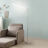LANMOU Stehlampe LED Dimmbar mit Fernbedienung, 12W Leselampe Flexibler Schwanenhals, 3 Farbtemperaturen 5 Helligkeitsstufen, APP-Steuerung Moderne Stehleuchte für Wohnzimmer Schlafzimmer Büro, Chrom