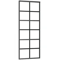 vidaXL Schiebetür Schiebetür ESG-Glas und Aluminium 76x205 cm Schwarz (1-St) schwarz