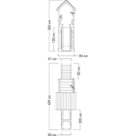 Wickey Spielturm JoyFlyer mit Rutsche und Sandkasten Grün