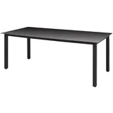 vidaXL Garten-Esstisch 190 x 90 x 74 cm schwarz 42789
