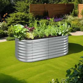 Tectake Flormma 160 x 80 x 60 cm Silber