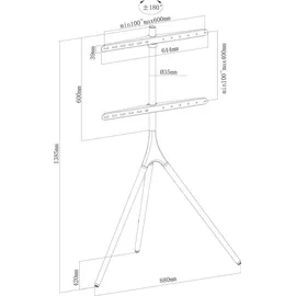 My Wall HT 22 L TV-Standfuß Höhenverstellbar TV Ständer für 32 - 75 Bodenständer, Drehbar, Holzdesign