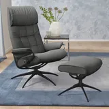 Stressless Stressless® Relaxsessel »London«, (Set, Relaxsessel mit Hocker), mit Hocker, High Back, mit Star Base, Gestell Schwarz