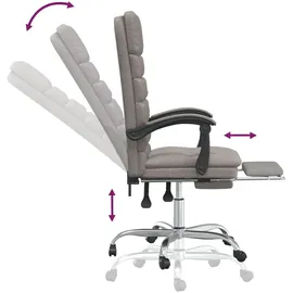 vidaXL Bürostuhl mit Massagefunktion Stoff Taupe