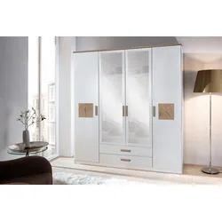 Kleiderschrank WIMEX "Kärnten", weiß (weiß, hirnholzfarben), B:180cm H:198cm T:58cm, Schränke