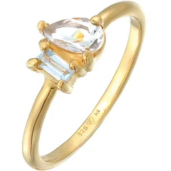 Elli PREMIUM Elli PREMIUM Ring Topas Tropfen Elegant 925 Silber vergoldet Ringe   Damen 