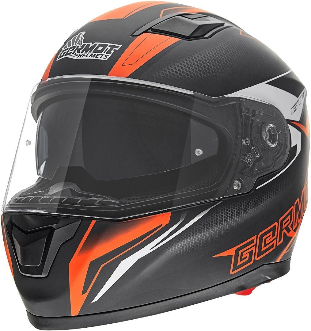 Germot GM 330 Decor Helm, zwart-oranje, L