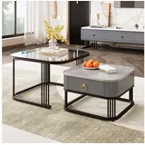 stilvora Couchtisch Schwarz MDF 60 x 60 x 42 cm