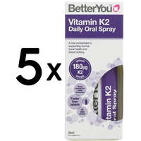 (125 ml, 807,20 EUR/1L) 5 x (BetterYou Vitamin K2 Oral Daily Oral Spray - 25 ml
