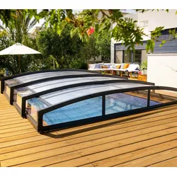 Palram - Canopia Aluminium Poolüberdachung Majorca 46 | Anthrazit | 670x457x81 cm