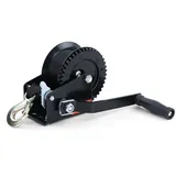 RAMROXX Seilwinde Profi Seilwinde Handwinde Schwarz mit Gurtband 600kg 8 Meter