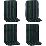 NYVI Hochlehnerauflage Hochlehner Auflagen 4er Set Hawaii Hochlehnerauflagen für Gartenstühle, (4 St), Stuhlauflagen Sitzauflagen Gartenstuhlauflagen Streifen, gestreift blau|bunt|grün