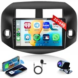 2G+64G Wireless Carplay Android 13 Autoradio 2 Din für Toyota RAV4 2005-2013 mit Android Auto Navi GPS WiFi 10.1 Zoll Touchscreen Autoradio mit Bluetooth FM/RDS/DAB/OBD/DVR/SWC Rückfahrkamera Mikrofon