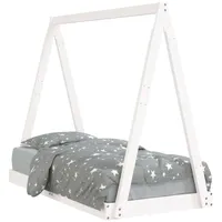 vidaXL Kinderbett Weiß 70 x 140 cm Kiefer massiv weiß