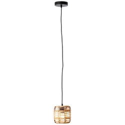 BRILLIANT CROSSTOWN Pendelleuchte 127 cm Bambus / Metall Holz hell / schwarz, 99262/06