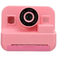 CCYLEZ Sofortbildkamera 12MP Tragbare Reisekamera, Thermodruck, 6,1 cm HD IPS Bildschirm, Digitalzoom, Stoßfeste Schale, 800mAh Wiederaufladbar, mit Gurt (Rosa)