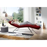 W.Schillig Relaxliege daily dreams Longlife Xtra-Leder 75 x 91 x 170 cm rot mit Kissen