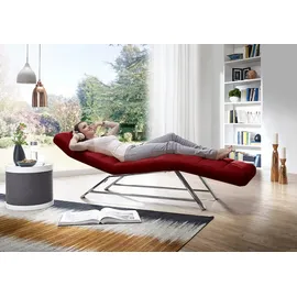 W.Schillig Relaxliege daily dreams Longlife Xtra-Leder 75 x 91 x 170 cm rot mit Kissen