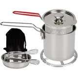 Kleine Fritteuse – 7-teiliger tragbarer Edelstahl-Herd – 1,2 l Mini-Fritteuse mit Korb, für Küche, Camping, Picknicks, Partys, Kochen, Fisch, Huhn