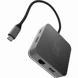 Green Cell Adapter Dockstation GC USB-C HUB 6 im 1 3X USB 3.0, HDMI 4K, Ethernet, USB-C mit Power Delivery 87W für MacBook Pro 13/15, Dell XPS 13/15 kompatibel mit Samsung DeX