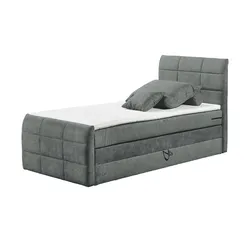 Boxspringbett  Kuba 3 ¦ grau ¦ Maße (cm): B: 123 H: 113