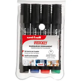 Uni-Ball Flipchartmarker Prockey, Rundspitze, Strichbreite 1,5-3 mm, 4 Stück