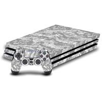 Head Case Designs Grau Camo Tarnung Vinyl Haut Gaming Aufkleber Abziehbild Abdeckung kompatibel mit Sony Playstation 4 PS4 Pro Console and DualShock 4 Controller